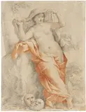 Giovanni Francesco Romanelli, Allegorie der Wahrheit, Kreide auf Papier