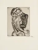 Conrad Felixmüller, Geliebte Frau, 1921, Stahlstich in Braun auf Velin