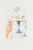Der Kuss (Aus: Das Hohe Lied des Salomon) by Salvador Dalí, 1971, Farbradierung mit Pochoir und Goldauflage auf Arches (Wasserzeichen), sold Jun 2020