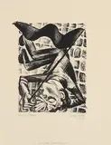 Conrad Felixmüller, Toter Genosse, 1919, Lithografie auf Velin