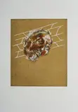 Markus Lüpertz, Ohne Titel (Totenmaske Heine), 1997, Farbaquatinta auf Velin