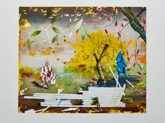 Matthias Weischer, Landung, 2012, Farblithografie auf Velin