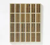 Rolf Glasmeier, Kaufhaus-Objekt "Lüftungen", 1980, Lüftungsgitter aus Kunststoff auf Spanplatte