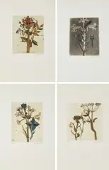 Brigitte Coudrain, Pour un herbier, 1972, Mappe mit 8 Farbradierungen auf ARCHES FRANCE (Wasserzeichen)