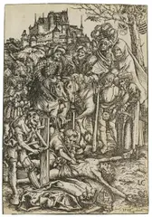 Lucas Cranach d.Ã., Das Martyrium des Heiligen Erasmus, 1506, Holzschnitt auf Papier