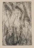Ernst Ludwig Kirchner, Drei Kokotten bei Nacht, 1914, Radierung auf WJS JOYSICRAY TRADE MARK (Wasserzeichen)
