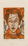 Ernst Ludwig Kirchner, Selbstporträt, 1926, Farbholzschnitt auf festem Japan