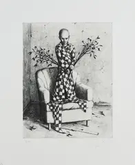Gift gegen Zeit by Jonas Burgert, 2012, Heliogravure auf Velin, lose eingelegt in Portfolio. Dazu 8 Farboffsets, sold Oct 2020