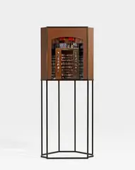 Charles Matton, Babel Library Homage to Borges II, 2006, Transcryl und Mischtechnik in Holzkasten, elektrifiziert