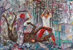 Daniel Richter, "Das Recht", 2001, Öl und Lack auf Leinwand