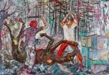 Daniel Richter, "Das Recht", 2001, Öl und Lack auf Leinwand