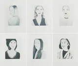Alex Katz, Six Female Portraits, 2004, Mappe mit 6 Heliogravuren auf Bütten. Doppelbogen mit typografischem Eindruck