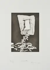 Felix Droese, Schlafstätte, 1984, Radierung auf Arches FRANCE (Wasserzeichen)