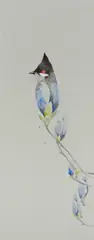 Juan He, Vogelgesang und duftende Blumen, 2007, Mischtechnik auf Leinwand