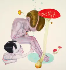 Léopold Rabus, Scène sainte, 2005, Öl, Nagellack und Glitter auf Leinwand
