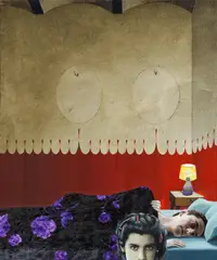 Gino Rubert, "Point of No Return", 2004, Öl und Collage auf Leinwand, in Künstlerrahmen