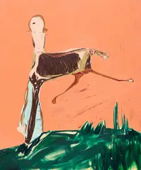 Nicola Tyson, "Self-Portrait Trotting", 2004, Öl auf Leinwand