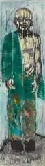 Gustav Kluge, "Viertelakt mit fleckigem Overall", 1995, Öl auf Leinwand