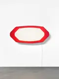 Daniel Pflumm, Ohne Titel, 1998, Plexiglas, Klebefolie, Aluminiumrahmen und Leuchtmittel, elektrifiziert