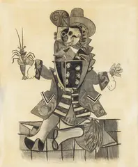 Wolfe von Lenkiewicz, Dandy Death, 2009, Bleistift auf Leinwand