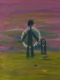 Chun Ouyang, Ein Kranz für den unbekannten Künstler, 2008, Öl auf Leinwand