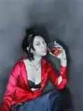 He Sen, "Drink, drink", 2008, Öl auf Leinwand
