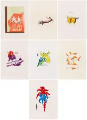 Thomas Schütte, Silly Lillies, 1995, Jeweils: Farblithografie auf handegeschöpftem indischen Bütten