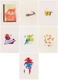 Thomas Schütte, Silly Lillies, 1995, Jeweils: Farblithografie auf handegeschöpftem indischen Bütten