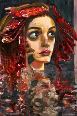 Dawn Mellor, Anne Hathaway, 2010, Öl auf Leinwand