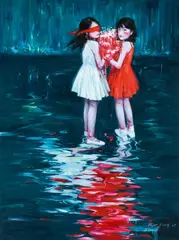 Jing Ren, Paddle 5, 2007, Öl auf Leinwand