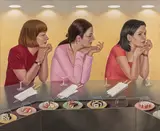 Almut Heise, Sushibar, 2004/05, Öl auf Leinwand
