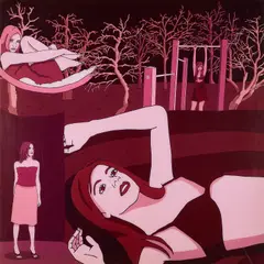Jun Hasegawa, Red Square Painting, 2001/2002, Farbserigrafie. Kaschiert auf Aluminium. Unter Acryl