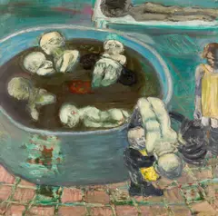 Gustav Kluge, "Die Umlagerung", 1994, Öl auf Leinwand