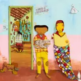 Os Gêmeos, The Chicken of the Golden Egg, 2008, Acryl und Sprühfarbe auf Holz