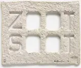 Zoot Soot by Ed Ruscha, 2015, Die-cut letterpress on handmade paper with coloured threads,, offered Jan 2016
