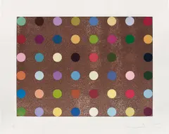 Proctolin by Damien Hirst, 2008, Screenprint in colours with bronze glitter, on wove paper, with full margins,, sold Jan 2016