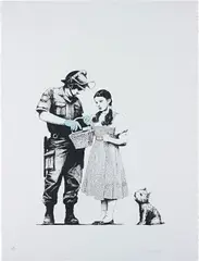 Stop & Search by Banksy, 2007, Screenprint in colours, on Arches 88 paper, with full margins,, sold Jan 2016
