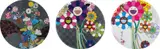 Architect of the Heart; Purple Flowers in a Bouquet; and Even the Digital Realm Has Flowers To Offer by Takashi Murakami, 2010; and 2013, Three offset lithographs in colours, on smooth wove paper, the full sheets,, sold Jan 2016