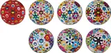 Red Flower Ball (3-D); Flowerball Cosmos (3D); Flower Ball (3-D) Autumn 2004; Flower Ball (Lots of Colors); Flower Ball (3-D) Sequoia Sempervirens; Flower Ball (3-D) Kindergarten; and Flowerball Blood (3-D) V by Takashi Murakami, 2007; 2008 and 2013, Seven offset lithographs in colours, on smooth wove paper, the full sheets,, sold Jan 2016