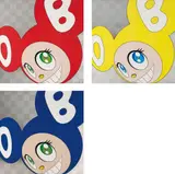 And Then And Then And Then And Then And Then (Red); And Then And Then And Then And Then And Then (Yellow); and And Then And Then And Then And Then And Then (Blue) by Takashi Murakami, 1999, Three offset lithographs in colours, on smooth wove paper, the full sheets,, sold Jan 2016