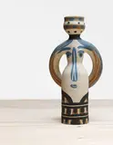 Pablo Picasso, Lampe femme (Woman Lamp), 1955, White earthenware turned vase, a variant painted in colours, with knife engraving,