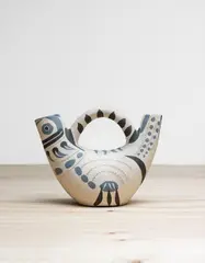 Pichet Espagnol (Spanish Pitcher) by Pablo Picasso, 1954, White earthenware turned vase, painted in colours, with knife engraving and glaze on the inside,, sold Jun 2016