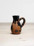 Picador (Bullfighter) by Pablo Picasso, 1952, Red earthenware turned pitcher, painted in black, with partial brushed glaze,, sold Jun 2016