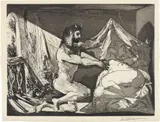 Pablo Picasso, Faune dévoilant une Femme (Faun Revealing a Woman), plate 27, from La Suite Vollard, 1936, Sugar-lift aquatint, scraper and burin, on Montval laid paper watermarked Picasso , with full margins (deckle on two sides), the sixth (final state),