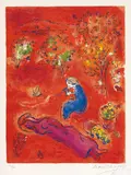 Marc Chagall, A Midi, L'Été (At Noon, Summer), pl. 11, from Daphnis et Chloé, 1961, Lithograph in colours, on Arches paper, with full margins,