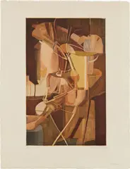 Marcel Duchamp and Jacques Villon, Mariée (Bride), 1934, Aquatint in colours, on Arches paper, with full margins,