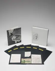 À L’Infinitif (The White Box) by Marcel Duchamp, 1967, Screenprint on vinyl mounted to Plexiglas (as issued) with 79 facsimile notes, contained in seven black paper folders,, sold Jun 2016