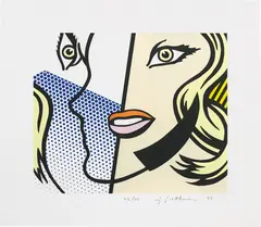 Untitled Head by Roy Lichtenstein, 1995, Screenprint in colours, on Lanaquarelle watercolour paper, with full margins,, sold Jun 2016