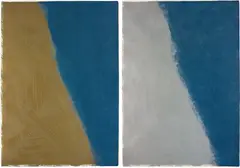 Andy Warhol, Shadows V, 1979, The set of two unique screenprints in colours with diamond dust, on Arches 88 paper, the full sheets,