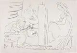 Le Peintre et son modèle (The Painter and his Model) by Pablo Picasso, 1962, Lithograph, on Japon nacré paper, with full margins,, offered Jun 2016